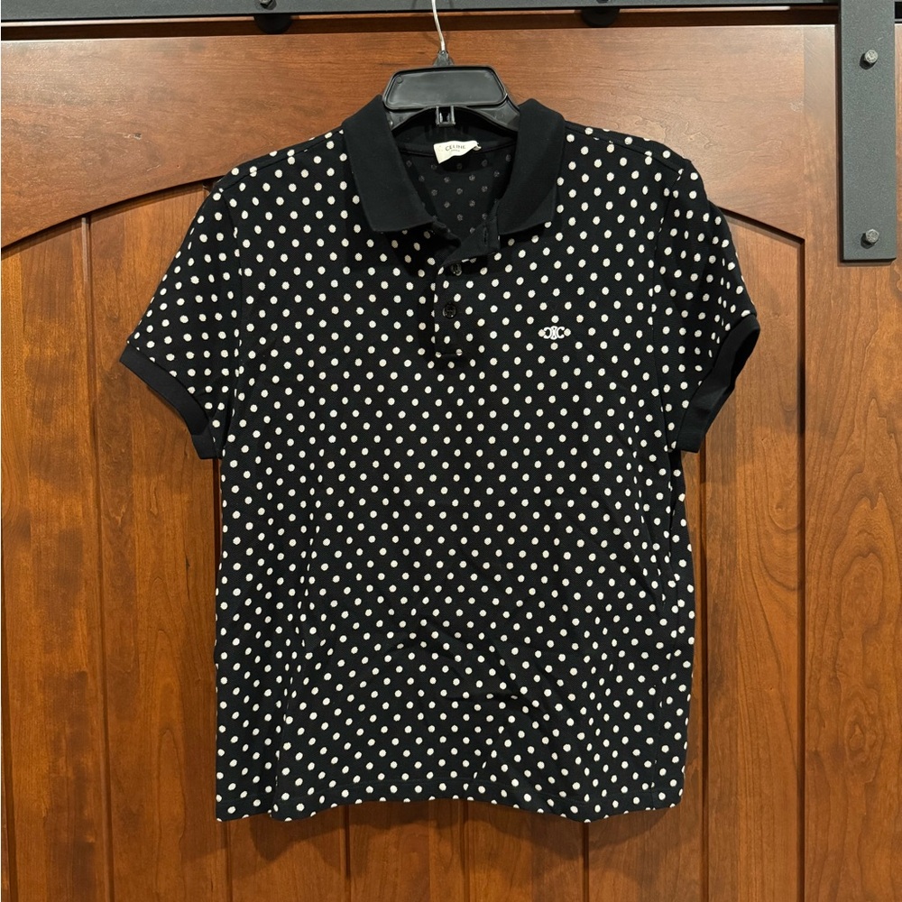 Men’s Celine Polka Dot Polo Shirt